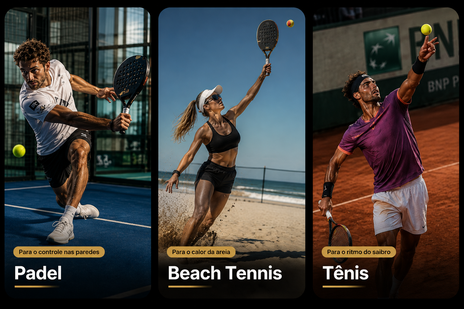 Padel, Beach Tennis e Tênis — três esportes atendidos pelo overgrip Gaena